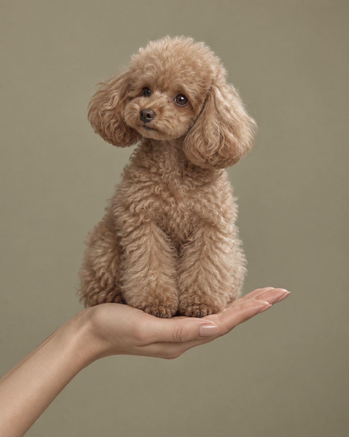 Poodle in someones hand